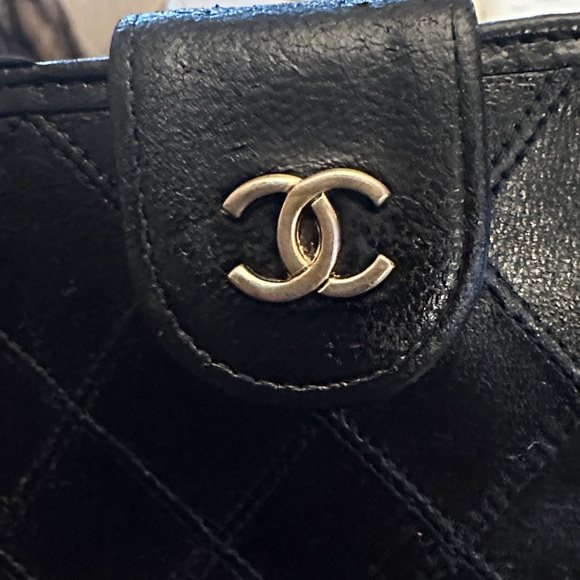 CHANEL Black Quilted Leather Wallet Vintage with COA - Picture 3 of 15